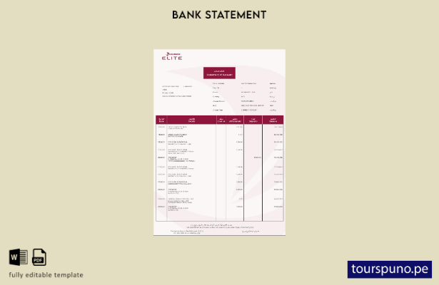 listo para imprimir plantilla de word   extracto bancario Rakbank Elite de los E